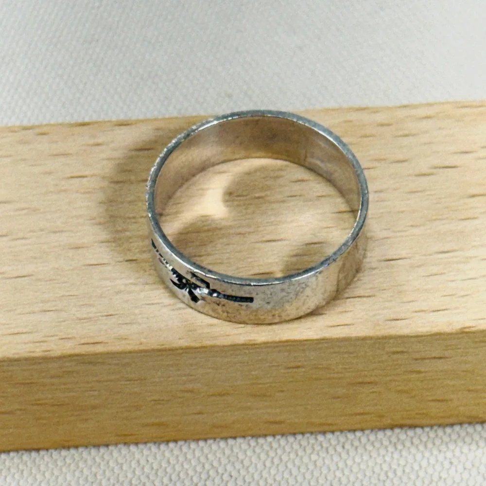 Sterling Silver Roadrunner Etched Band Ring Size 6.5 Southwest